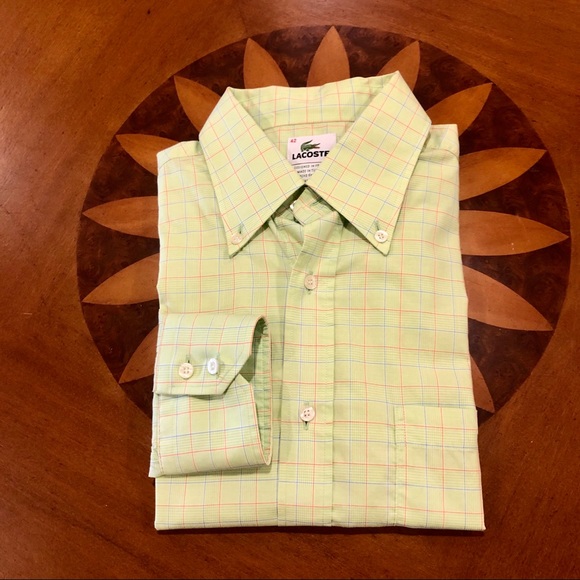 Lacoste Other - Lacoste Large Regular Fit Green Plaid Button Down